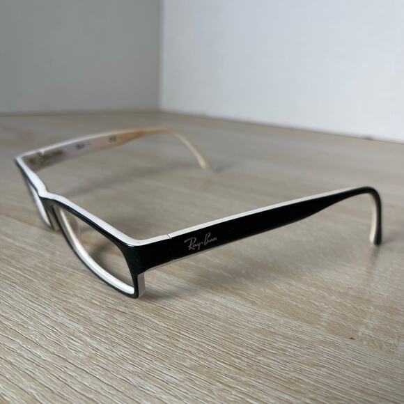 Ray-Ban RB5114 2097 Rectangle Black White Eyeglasses Frame Only 52-16-135 - Picture 3 of 9